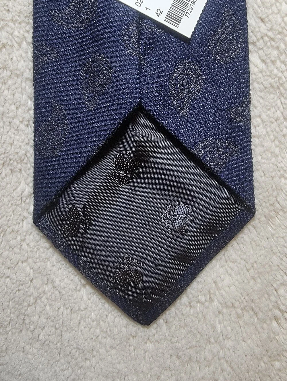 NWT Brooks Brothers Navy Paisley Tie Wool Cotton Silk Made in NY Italian Fabric